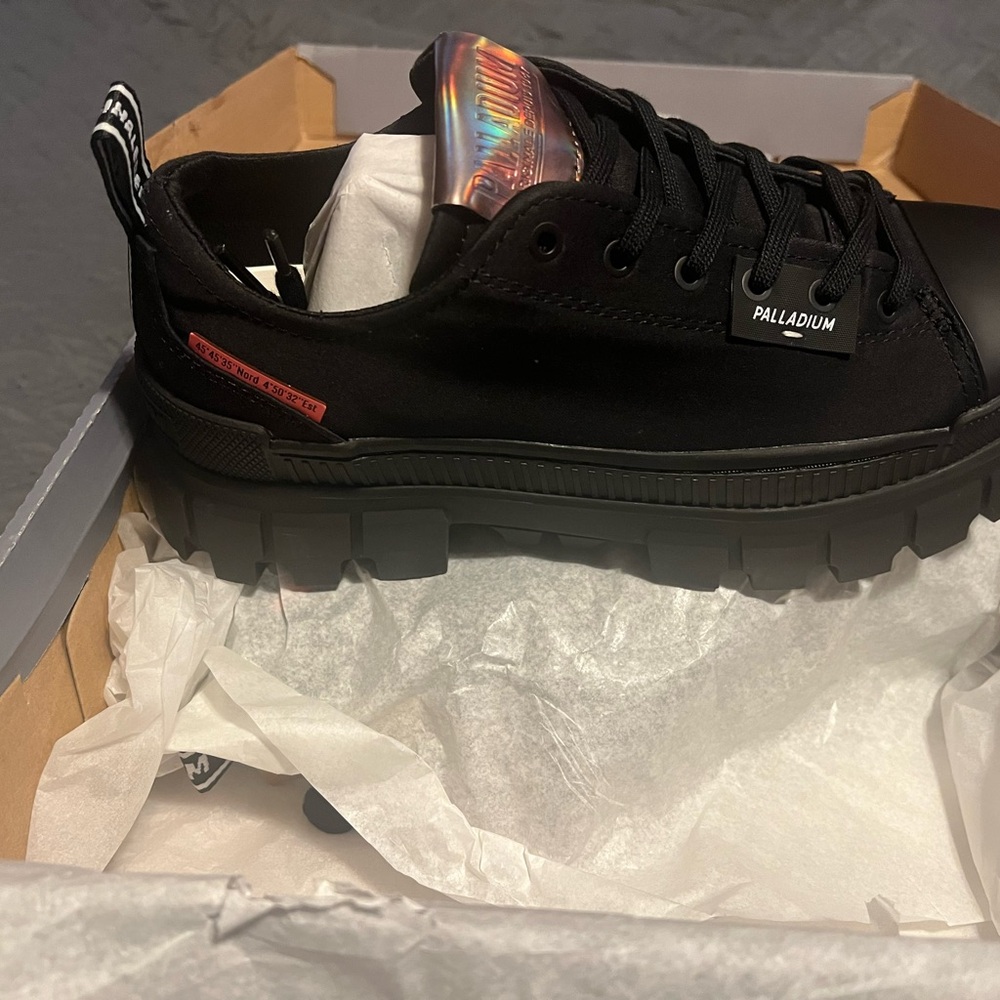 Palladium Black Platform Sneakers with Chunky Sole